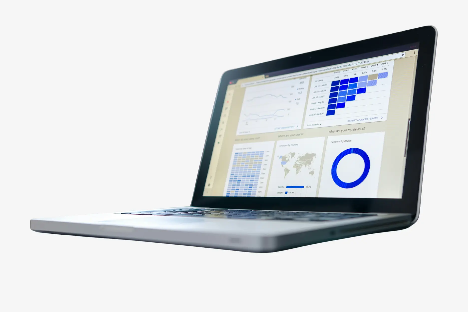 Data insights dashboard showing AI search analytics